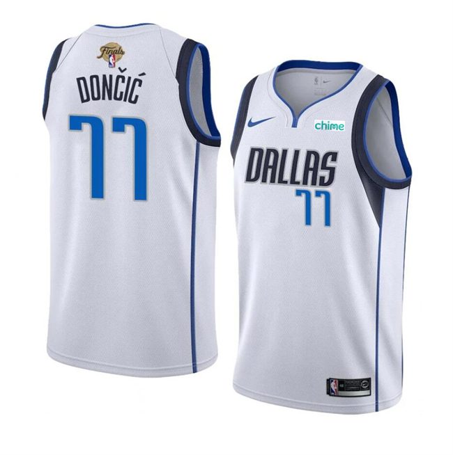 Youth Dallas Mavericks #77 Luka Doncic White 2024 Finals Association Edition Stitched Basketball Jersey